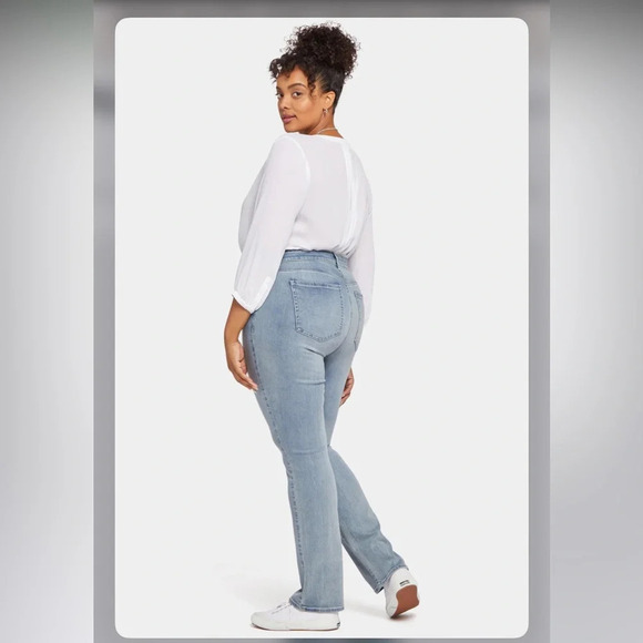 NYDJ Curves 360 Shaper Marilyn Straight Leg Stretch Jeans Thistle Falls 14P Nwt - Picture 2 of 10